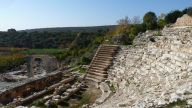 Amphitheater der antiken Stadt Elaiussa-Sebaste an der kilikischen Mittelmeerküste, Türkei